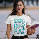 Buscar barco azul camisetas Elegante