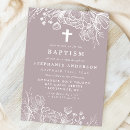Buscar púrpura invitaciones para bautizos Niña