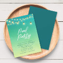 Buscar agua de la piscina invitaciones Turquesa