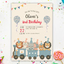 Buscar tren animal invitaciones Cualquier niño