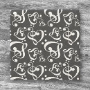 Buscar nota musical posavasos Blanco y negro