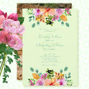 Buscar rosa y verde menta invitaciones Boho