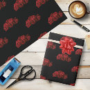 Buscar rojo blanco negro papel de regalo Floral