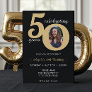 Buscar o feliz invitaciones 50 cumpleaños Negro y oro