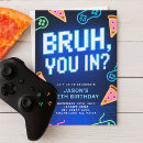 Buscar video game party invitaciones Neón