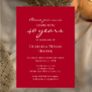 Buscar 40 años de boda aniversario invitaciones Rojo rubí
