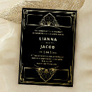 Buscar gran gatsby boda invitaciones Negro y oro