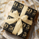 Buscar 50 años papel de regalo Negro