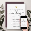 Buscar rojo y negro boda invitaciones Parejas