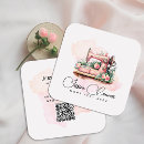 Buscar máquina coser del vintage de tarjetas de visita Costurera
