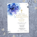 Buscar primera comunión santa invitaciones Azul polvoriento