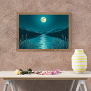 Buscar iluminado por la luna posters Paisaje montañoso