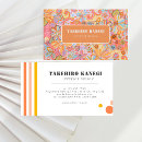 Buscar naranja floral tarjetas de visita Boho