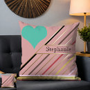 Buscar rayas del oro cojines Rosa