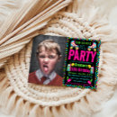 Buscar retro neon invitaciones Fiesta de rebote