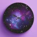 Buscar galaxia relojes de pared Púrpura