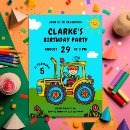 Buscar tractor birthday invitaciones Cualquier niño