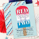 Buscar cuarto del julio invitaciones de cumpleaños Blanco rojo y azul