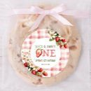 Buscar fresa pegatinas Primer cumpleaños