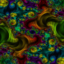 Buscar fractal psicodélico pegatinas Arco iris