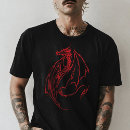 Buscar dragón rojo camisetas Negro
