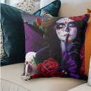 Buscar día de los muertos cojines Rojo