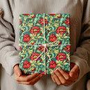 Buscar azul y rojo papel de regalo William morris