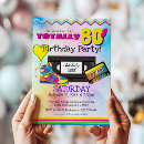 Buscar 80 invitaciones de cumpleaños Fiesta