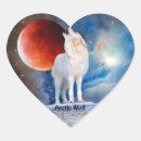 Buscar lobo rojo pegatinas Luna roja