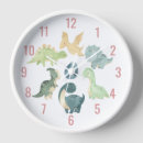 Buscar dinosaurio relojes de pared Acuarela