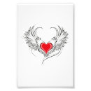 Buscar corazón con alas posters Rojo