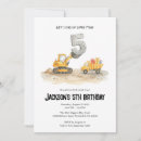 Buscar excavadora invitaciones Fiesta en construcción