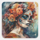 Buscar dia de los muertos pegatinas Cráneo de azúcar