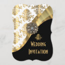 Buscar negro del damasco boda invitaciones Invitados