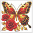 Buscar mariposas rojas pegatinas Flores