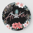 Buscar piña tropical relojes de pared Rosa