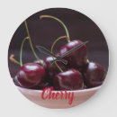 Buscar frutas y verduras relojes de pared Cerezas