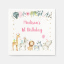 Buscar animales de la selva servilletas Cumpleaños de safari