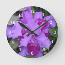 Buscar orquídeas púrpuras relojes de pared Floral
