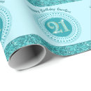 Buscar azul brillante papel de regalo Para ella
