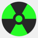 Buscar símbolo de la radiación pegatinas Verde