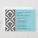 Buscar turquesa 11x16 invitaciones Negro