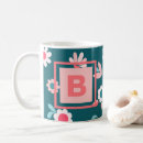 Buscar rosa y verde tazas Patrón floral