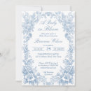Buscar toile francés invitaciones Azul polvoriento
