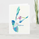 Buscar pinturas del colibrí tarjetas Azul