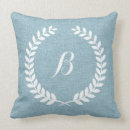 Buscar lino azul cojines Monograma