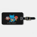 Buscar mini etiquetas para maletas Liga de justicia