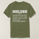 Buscar trabajador industrial camisetas Soldador