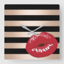 Buscar el beso relojes de pared Labios