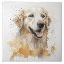 Buscar golden retriever azulejos Acuarela